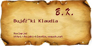 Bujáki Klaudia névjegykártya